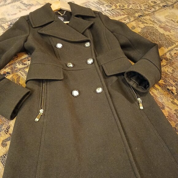 VIINCE CAMUTO Dark Green Double-Breasted Peacoat- EUC - Picture 10 of 10
